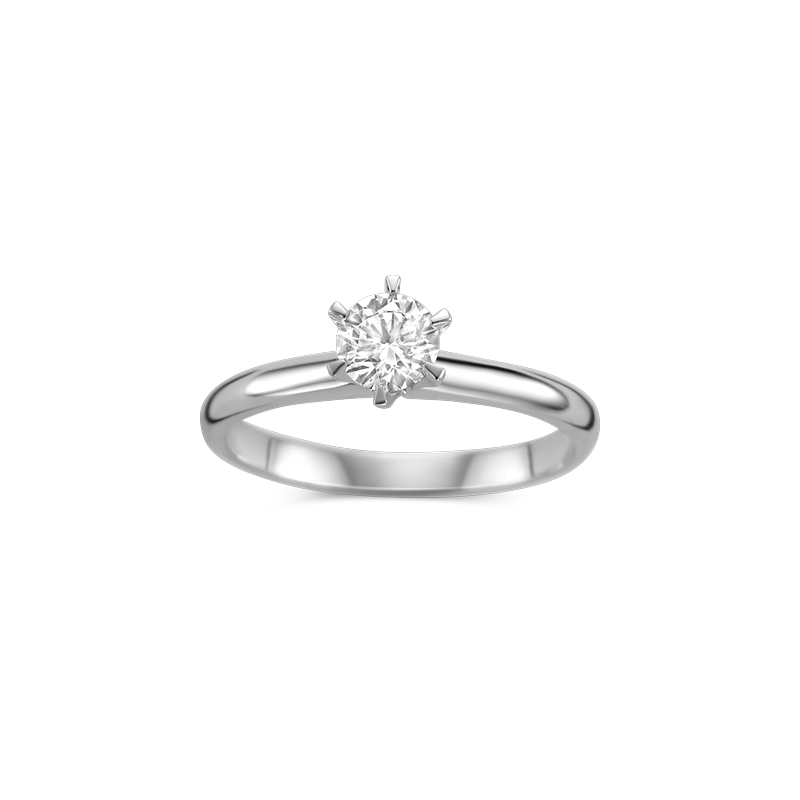 Ring solitaire wit goud met 0.45ct diamant