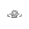 Ring dubbele entourage wit goud met 0.50ct diamant