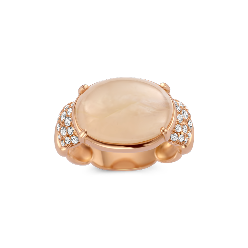 Ring · Brusi POLKY · met maansteen en diamant