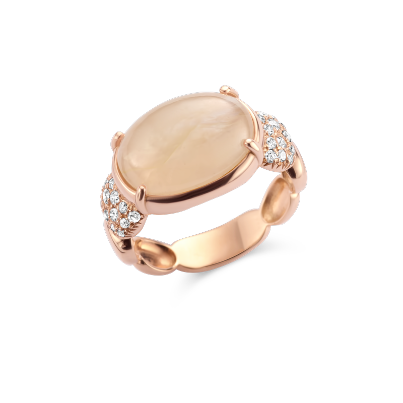 Ring · Brusi POLKY · met maansteen en diamant