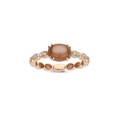 Ring · Brusi POLKY · met maansteen en diamant