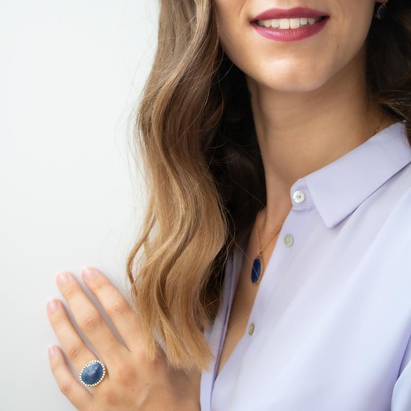 Ring · Brusi INDJO · met saffier en diamant