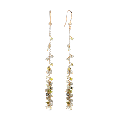 Oorbellen · Brusi · rosé goud met toermalijn en labradorite