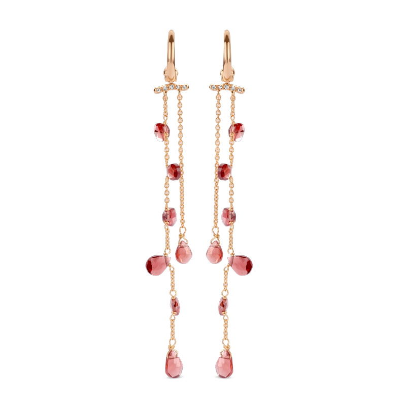 Oorbellen · Brusi · met rhodoliet en diamant