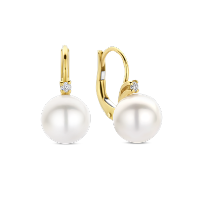 Oorbellen · Coscia · met zoetwater parel en diamant