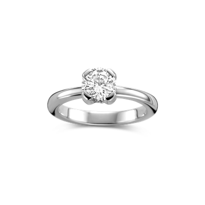 Ring solitaire wit goud met diamant