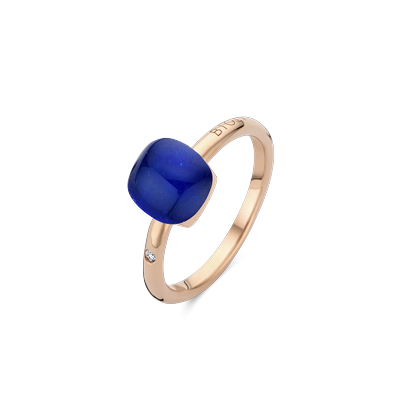 Ring small · Bigli MINI SWEETY · met bergkristal, parelmoer en saffier (Sapphire Dream)