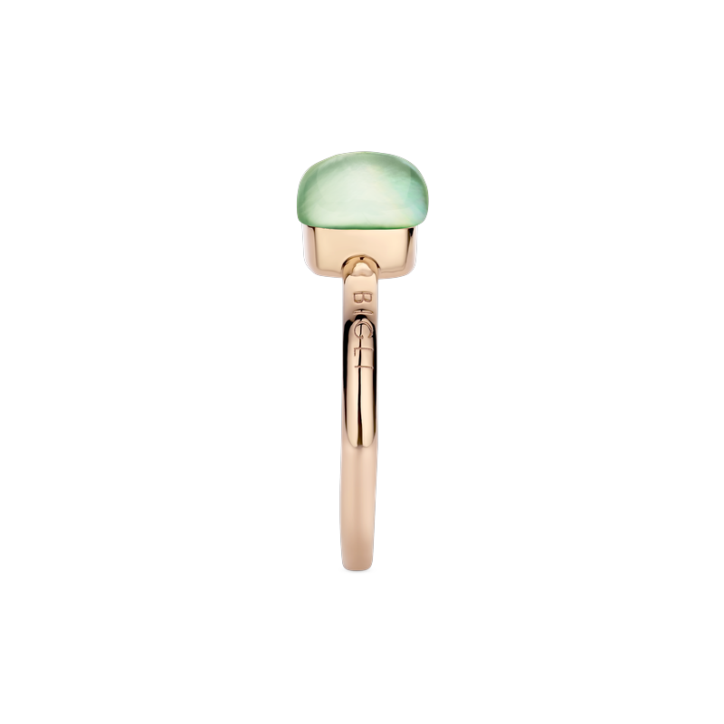 Ring small · Bigli MINI SWEETY · met citroenkwarts, groene aventurijn en parelmoer (Green Aventurine For Ever)