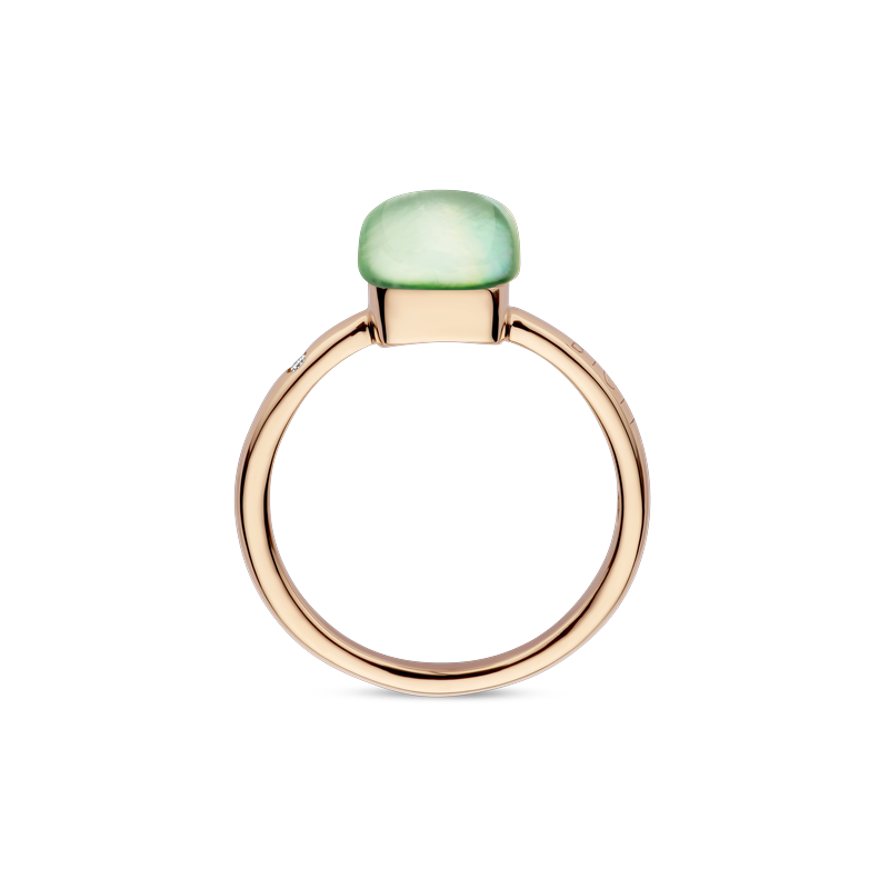 Ring small · Bigli MINI SWEETY · met citroenkwarts, groene aventurijn en parelmoer (Green Aventurine For Ever)