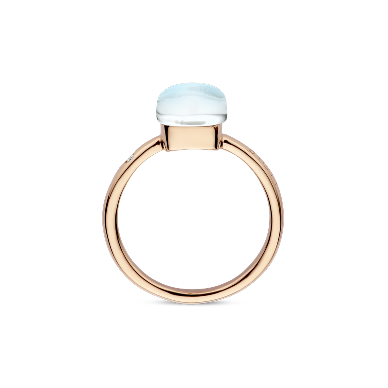 Ring small · Bigli MINI SWEETY · met bergkristal, parelmoer en turkoois (Rock Crystal Blues)