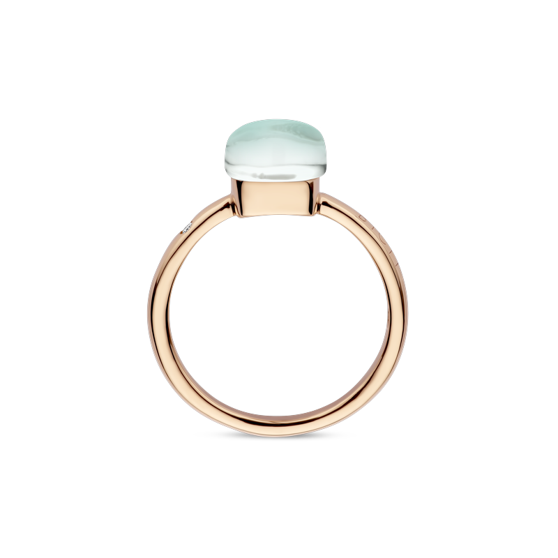 Ring small · Bigli MINI SWEETY · met agaat, bergkristal en parelmoer (Turquoise Sea)