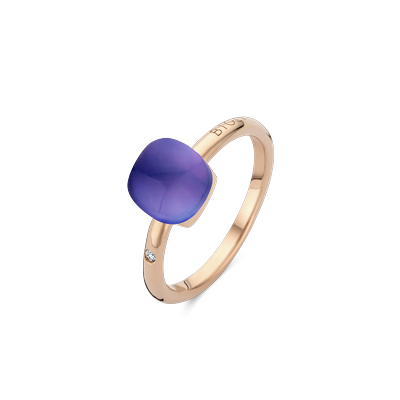 Ring small · Bigli MINI SWEETY · met amethist, lapis en parelmoer (Lapis Night)