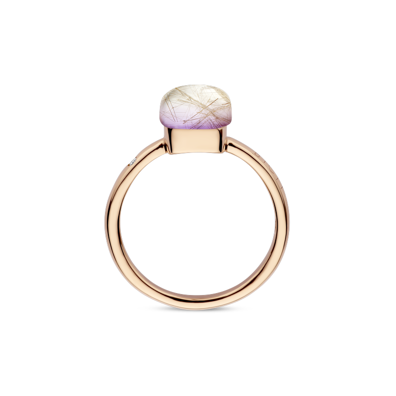 Ring small · Bigli MINI SWEETY · met rutielkwarts en jadeite (Jadeite Cotton Candy)