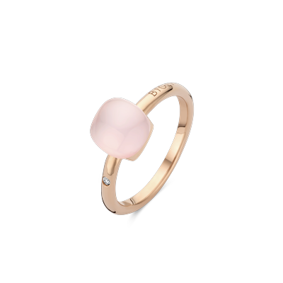 Ring piccolo · Bigli MINI SWEETY · met roze kwarts en parelmoer (So Lovely)