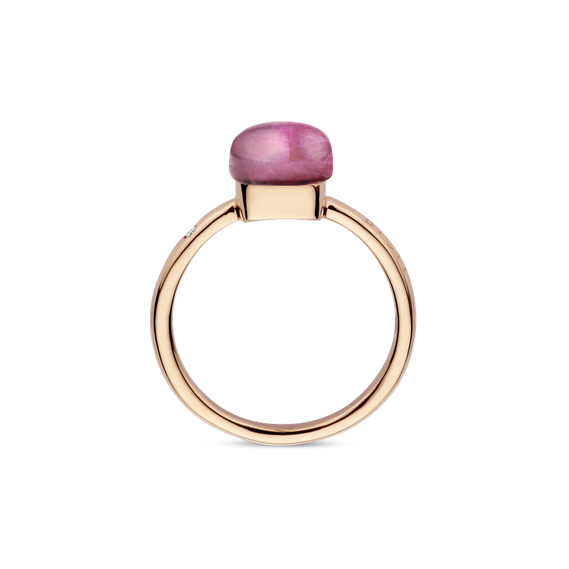 Ring small · Bigli MINI SWEETY · met amethist, robijn en parelmoer (Amethyst Blush)