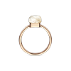 Ring small · Bigli MINI SWEETY · met rutielkwarts, witte parelmoer en diamant (Quartz Rutile Moonshine)
