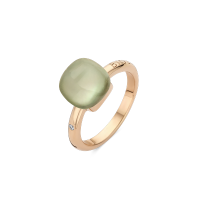 Ring · Bigli MINI SWEETY · met groene amethist en parelmoer (Fantastic Prasiolite)