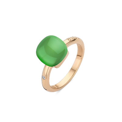 Ring · Bigli MINI SWEETY · met limoenkwarts, groene agaat en parelmoer (Green Lemon)