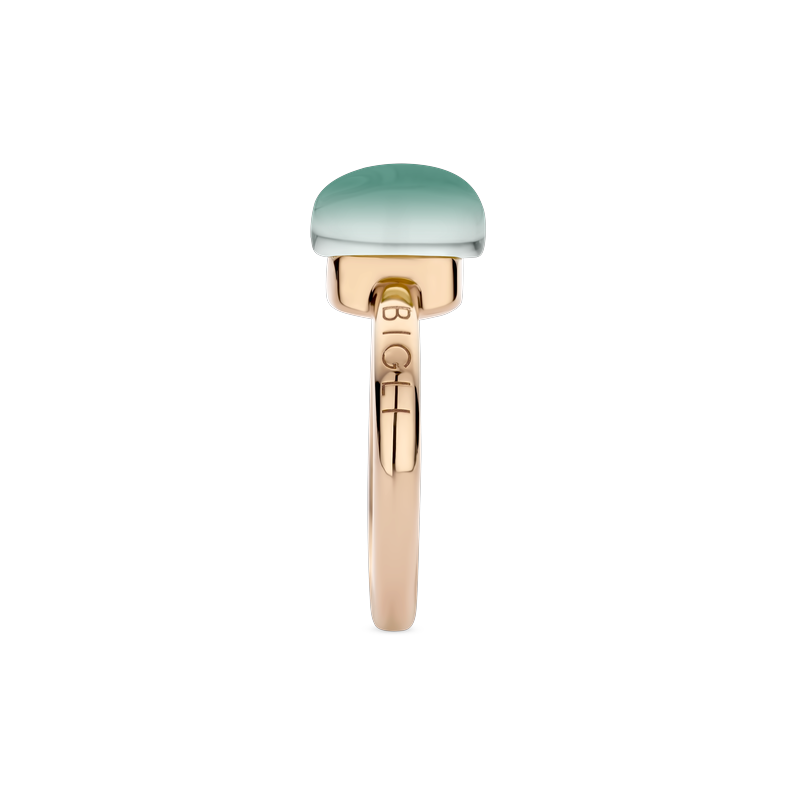 Ring · Bigli MINI SWEETY · met smaragd, bergkristal en parelmoer (Emerald Green)