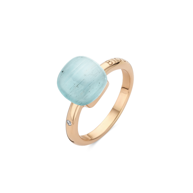 Ring · Bigli MINI SWEETY · met aquamarijn en turkoois (Turquoise Mist)
