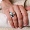 Ring · Bigli MINI SWEETY · met turkoois, bergkristal en parelmoer (Rock Crystal Blues)