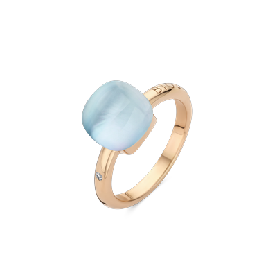 Ring · Bigli MINI SWEETY · met turkoois, bergkristal en parelmoer (Rock Crystal Blues)