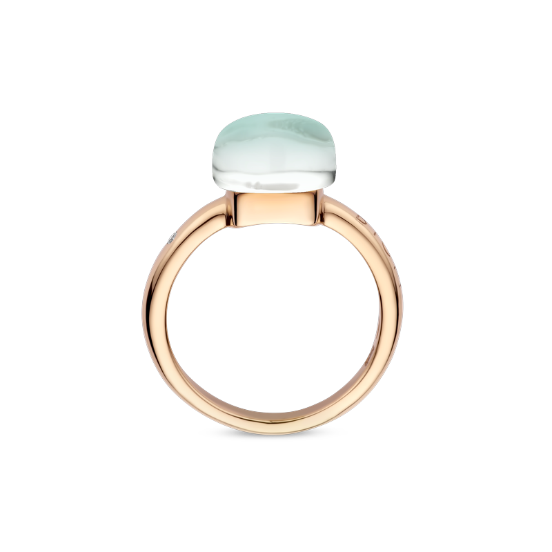 Ring · Bigli MINI SWEETY · met bergkristal, groene agaat en parelmoer (Turquoise Sea)