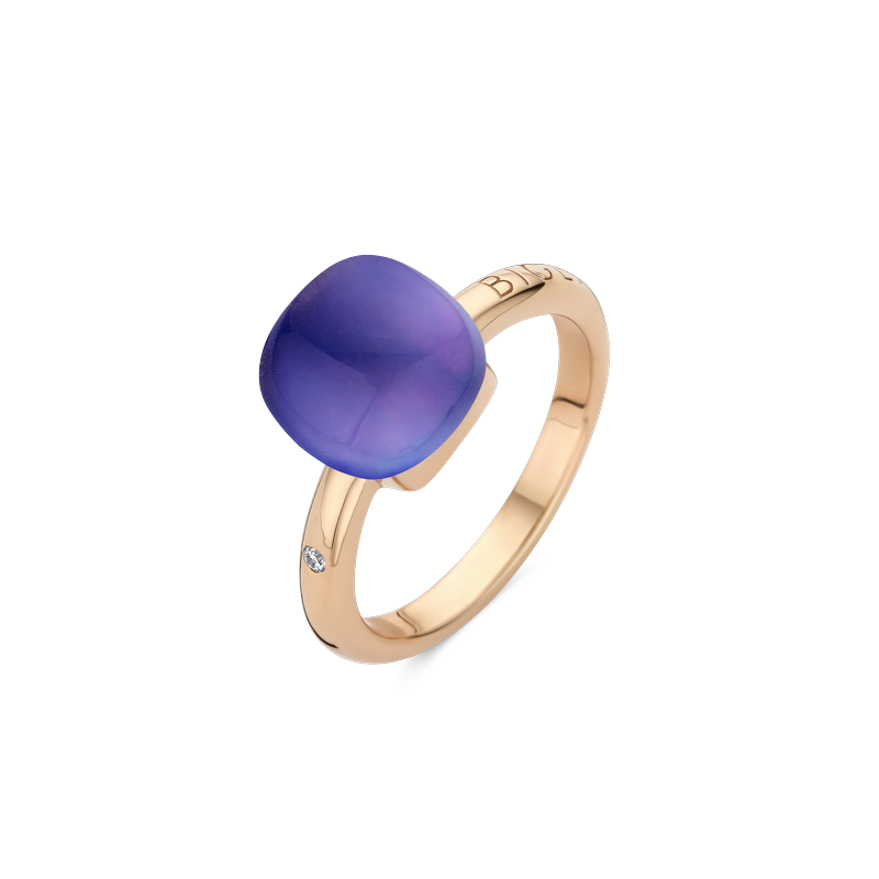 Ring · Bigli MINI SWEETY · met amethist, lapis en parelmoer (Lapis Night)