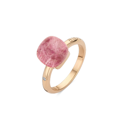 Ring · Bigli MINI SWEETY · met robijn, bergkristal en parelmoer (Bright Ruby)