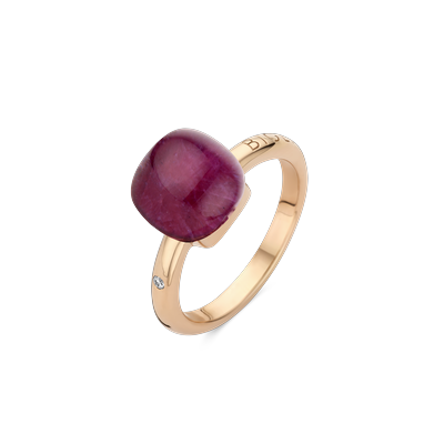 Ring · Bigli MINI SWEETY · met amethist, parelmoer en robijn (Amethyst Blush)