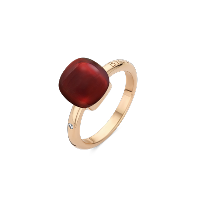 Ring · Bigli MINI SWEETY · met granaat en parelmoer (Garnet Love)