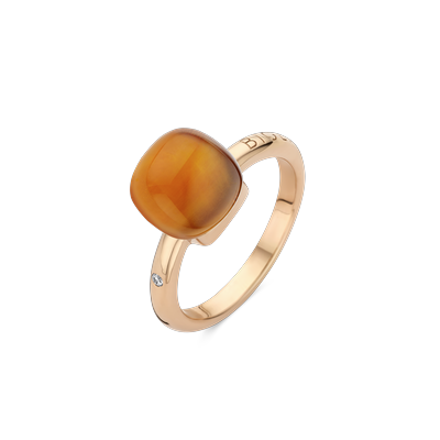 Ring · Bigli MINI SWEETY · met madeira citrine en parelmoer (Madeira Glow)