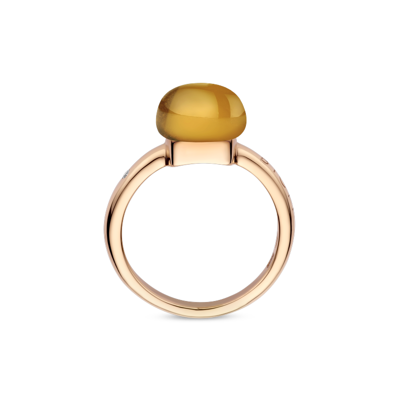 Ring · Bigli MINI SWEETY · met rookkwarts en parelmoer (Vintage Cognac)