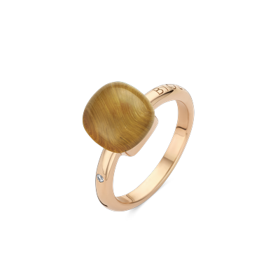 Ring · Bigli MINI SWEETY· met bergkristal en tijgeroog (The Eye Of The Tiger)