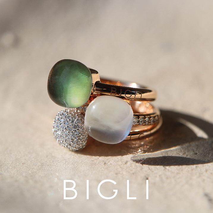 Ring · Bigli MINI SWEETY · met bergkristal en parelmoer (Crystal Clear White)