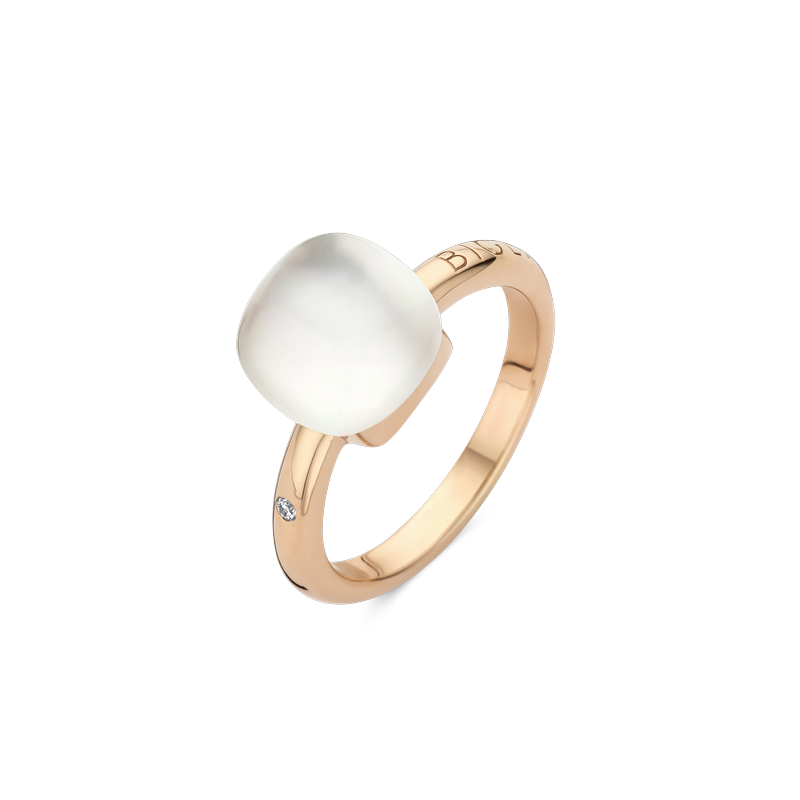 Ring · Bigli MINI SWEETY · met bergkristal en parelmoer (Crystal Clear White)