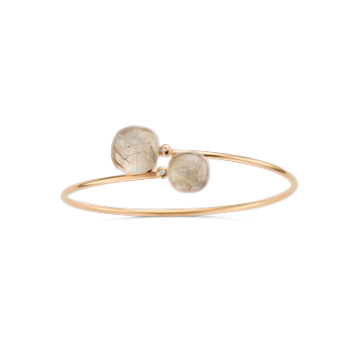 Armband · Bigli MINI SWEETY · met rutielkwarts en witte parelmoer (Quartz Rutile Moonshine)