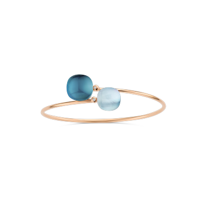 Armband · Bigli MINI SWEETY · met 'London Blue Lake' en 'Rock Crystal Blues'