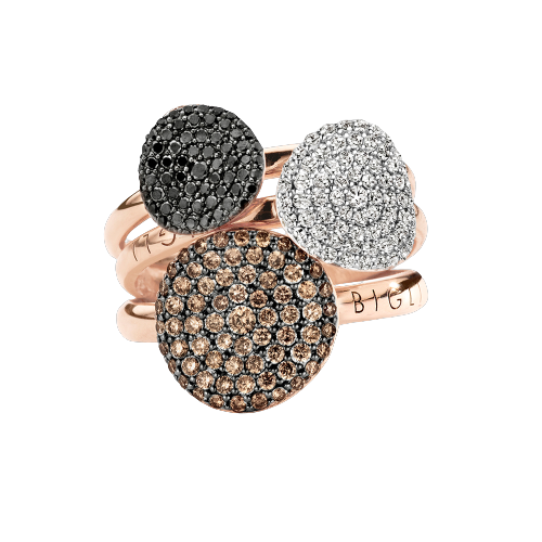 Ring · Bigli MINI WAVES · met diamant