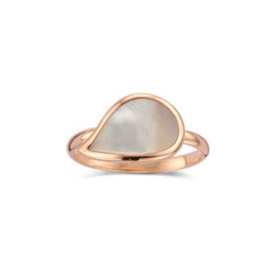 Ring · Bigli MINI LEAVES · met parelmoer