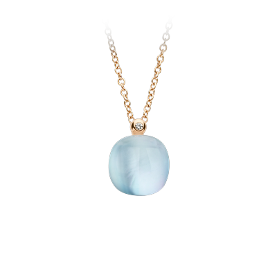 Halsketting · Bigli MINI SWEETY · met bergkristal, parelmoer en turkoois (Rock Crystal Blues)