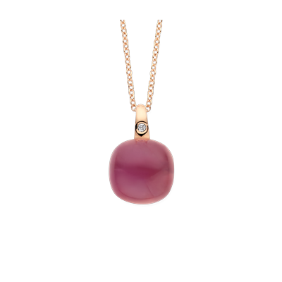 Halsketting · Bigli MINI SWEETY · met rozekwarts, robijn en parelmoer (Pink Quartz Pastel)