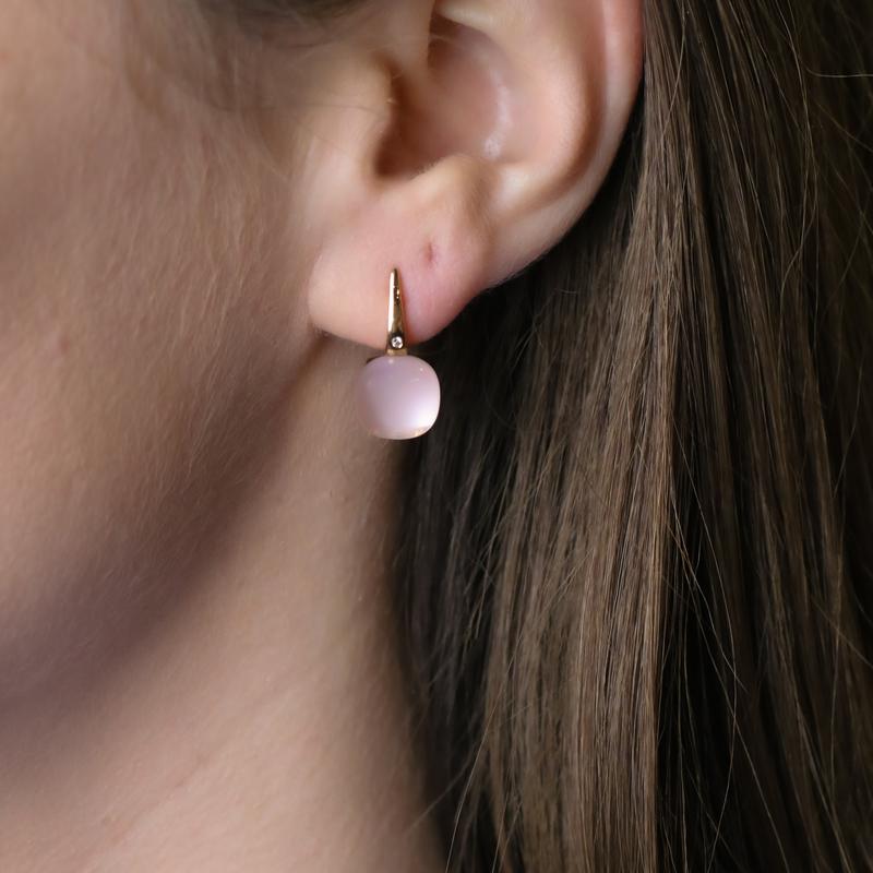 Oorbellen  · Bigli MINI SWEETY ·  met roze kwarts en parelmoer (Pink Quartz So Lovely)