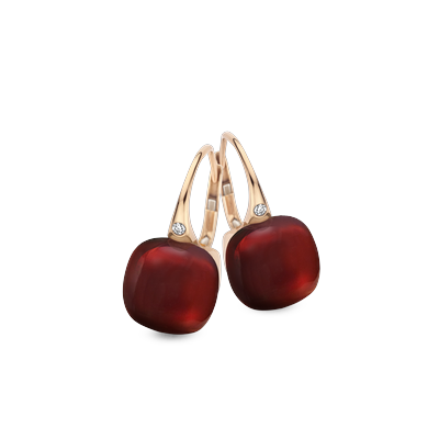 Oorbellen · Bigli MINI SWEETY · met granaat en parelmoer (Garnet Love)