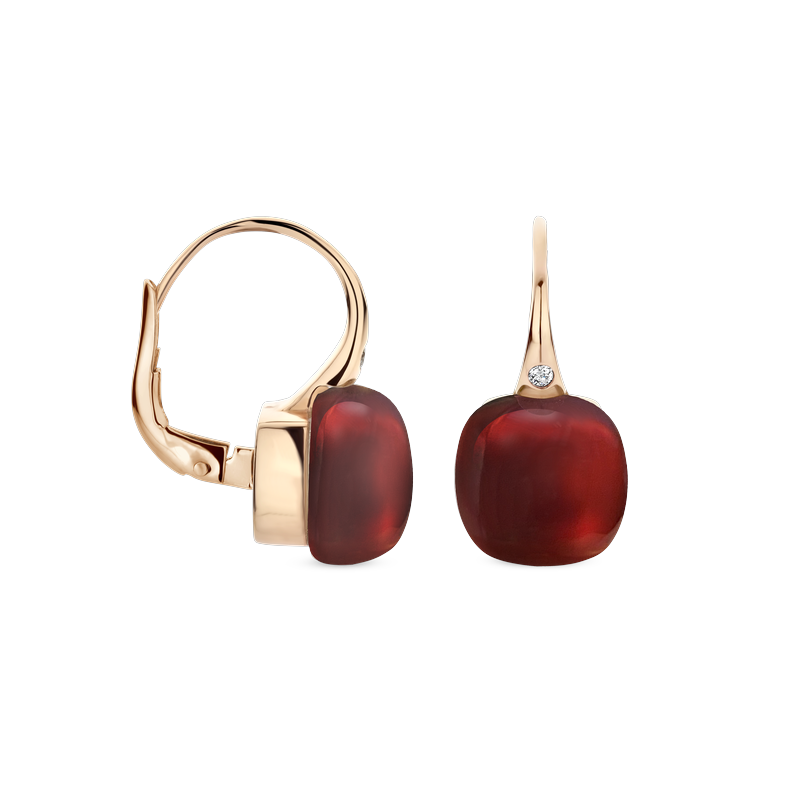 Oorbellen · Bigli MINI SWEETY · met granaat en parelmoer (Garnet Love)