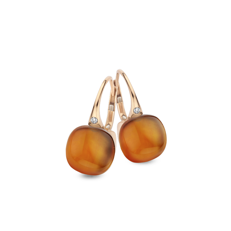 Oorbellen · Bigli MINI SWEETY · met madeira citrine en parelmoer (Madeira Glow)