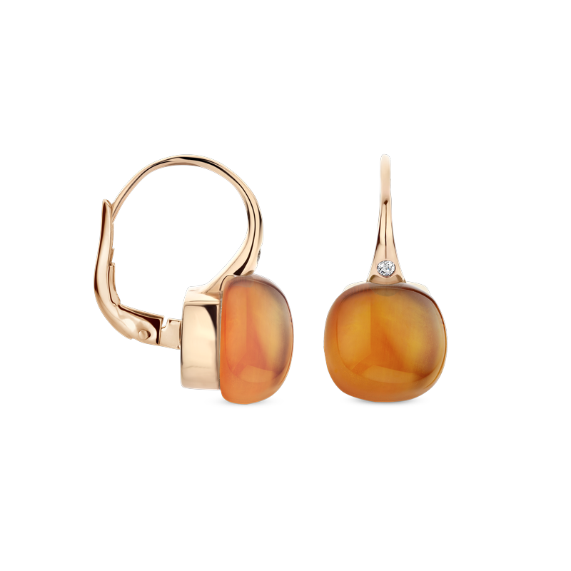 Oorbellen · Bigli MINI SWEETY · met madeira citrine en parelmoer (Madeira Glow)