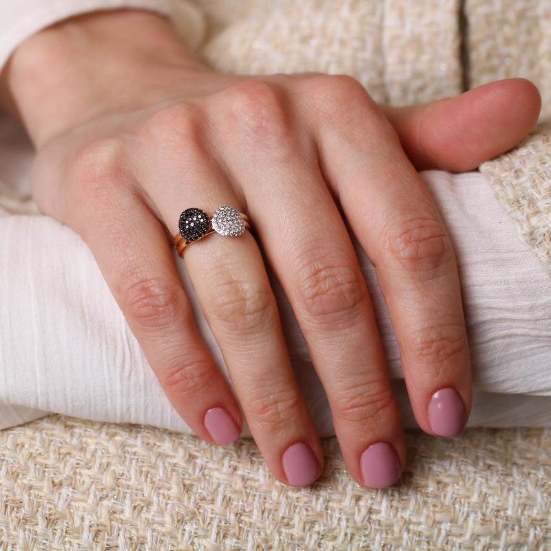 Ring · Bigli MINI WAVES · met diamant