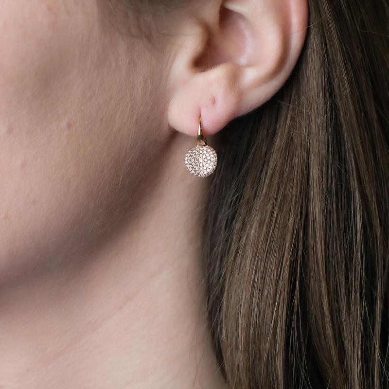 Oorbellen · Bigli MINI WAVES · met 0.74ct bruine diamant