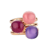 Ring · Bigli MINI SWEETY · met robijn, roze kwarts en parelmoer (Pink Quartz Pastel)
